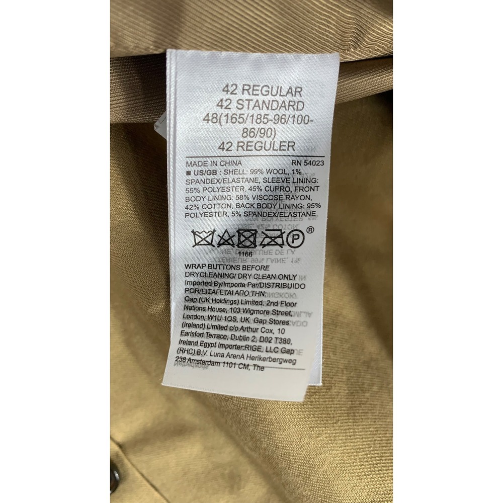 Banana Republic Reda Flexo Italian Hopsack Suit Jacket 42R Slim Fit Tan Wool - Picture 11 of 12